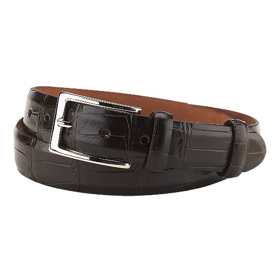 Cole Haan Lexington Belt Dark Brown Croc Print Outlet Online