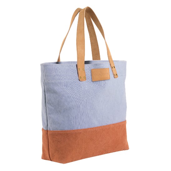 Cole Haan Kittery Point Tote Ashley Blue/Brunt Orange Canvas/Buff Outlet Online