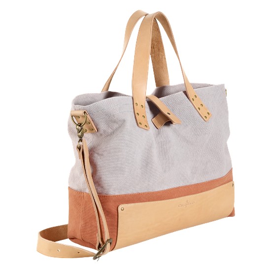 Cole Haan Kittery Point Utility Tote Stone/Ashley Blue Canvas/Buff Outlet Online