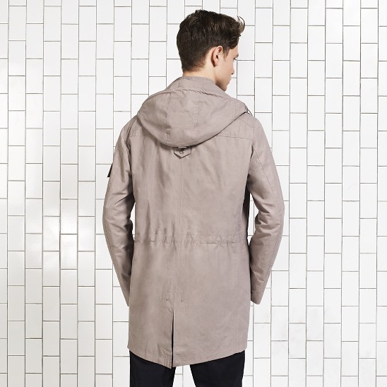 Cole Haan Waxed Cotton Hooded Jacket Cement Outlet Online