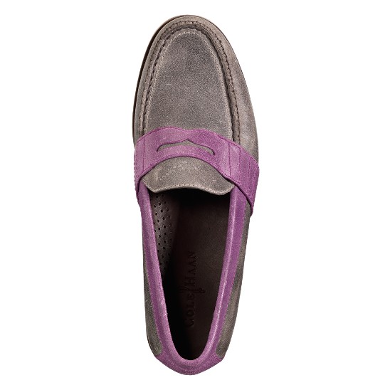 Cole Haan Air Monroe Penny Smoke Suede/Hibiscus Suede Outlet Online