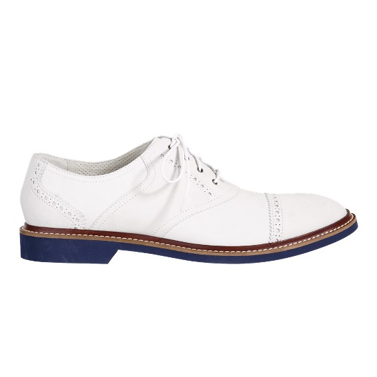 Cole Haan Air Franklin Cap-Toe Saddle Oxford White Nubuck Outlet Online