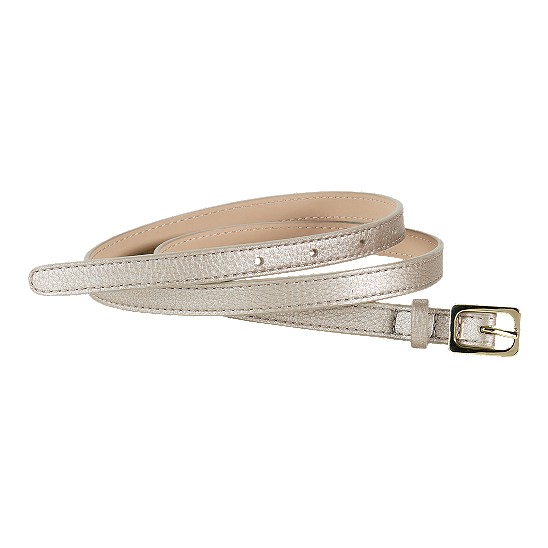 Cole Haan Village Soft Skinny Rectangle Belt White Gold Outlet Online