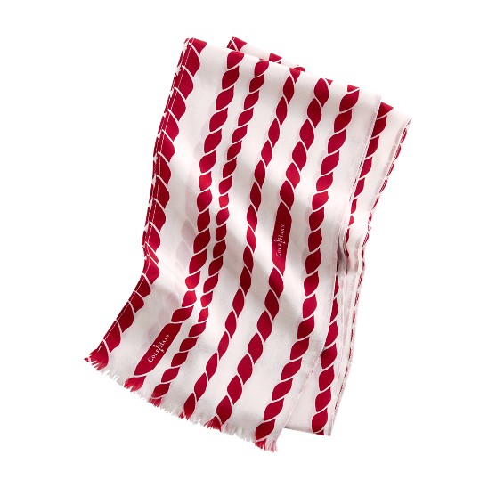 Cole Haan Uneven Rope Print Scarf White/Tango Red Outlet Online
