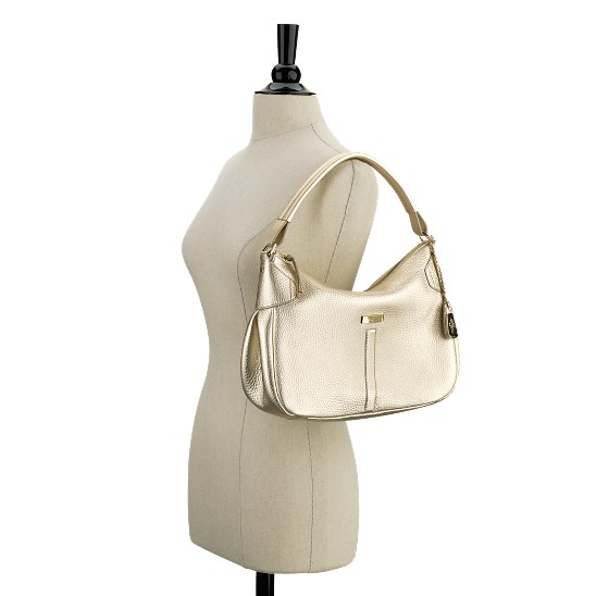 Cole Haan Village Small Rounded Hobo White Gold Outlet Online