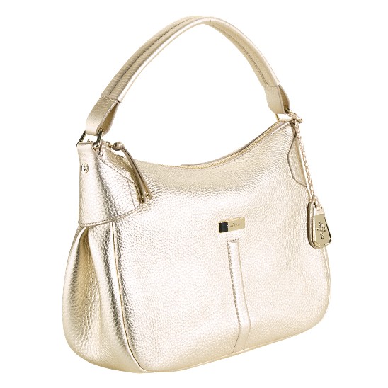 Cole Haan Village Small Rounded Hobo White Gold Outlet Online