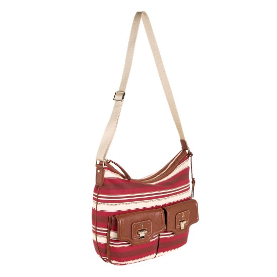Cole Haan Vintage Valise Canvas Hobo Crossbody Tango Red/Woodbury Outlet Online