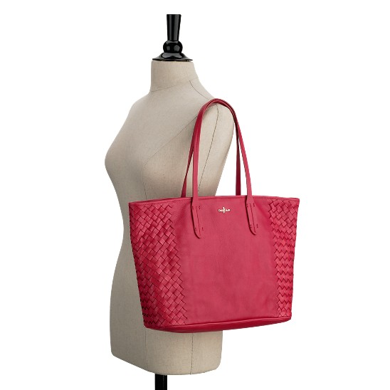 Cole Haan Victoria Leather Tote Tango Red Outlet Online