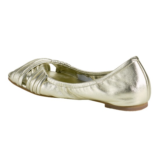 Cole Haan Air Nadine Open Toe Ballet White Gold Metallic Nappa Outlet Online