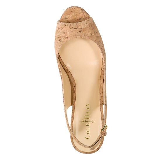 Cole Haan Air Talia Open Toe Sling 60 Natural Cork Outlet Online
