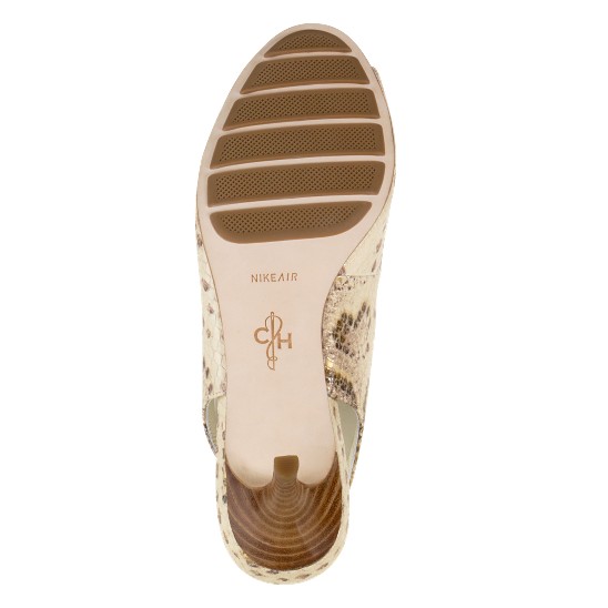 Cole Haan Air Talia Open Toe Sling 60 Cream Snake Print Outlet Online