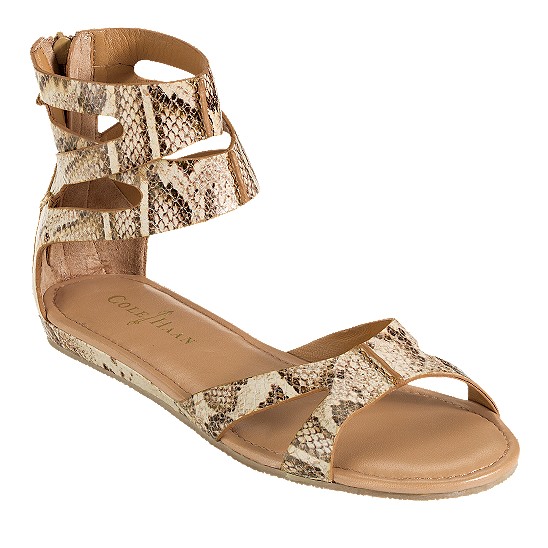 Cole Haan Kimry Flat Sandal Cream Snake Print Outlet Online