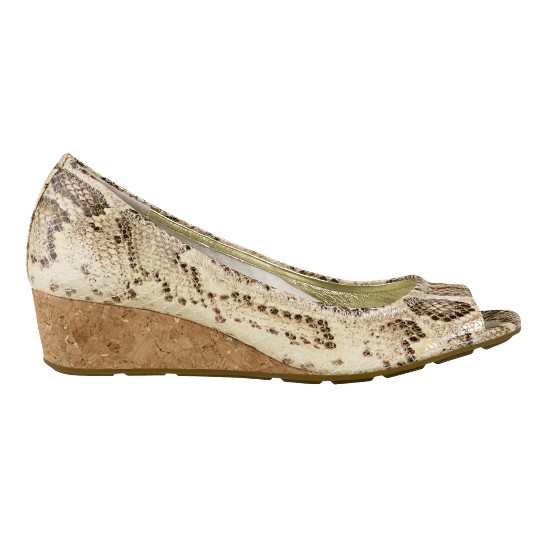 Cole Haan Air Tali Open Toe Wedge 41 Cream Snake Print/Cork Outlet Online