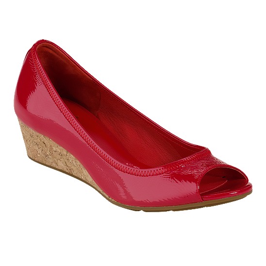 Cole Haan Air Tali Open Toe Wedge 43 Tango Red Patent/Cork Outlet Online