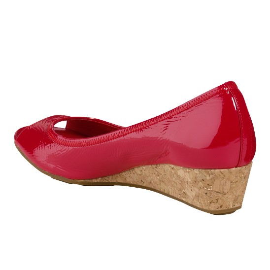 Cole Haan Air Tali Open Toe Wedge 43 Tango Red Patent/Cork Outlet Online