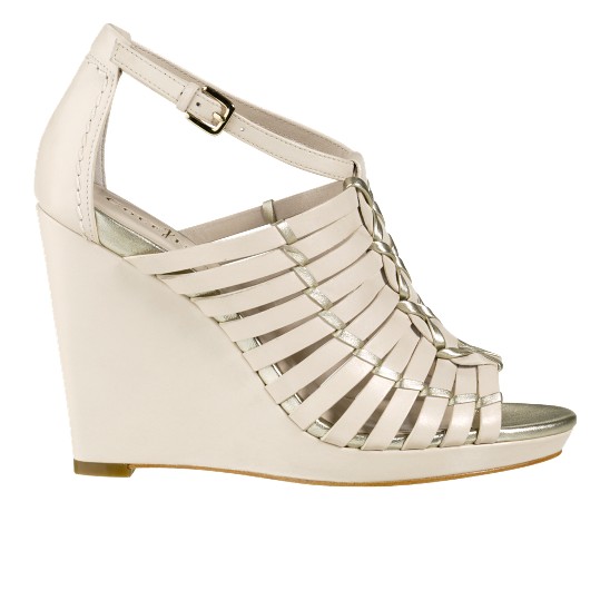 Cole Haan Air Minka Wedge White Pine/White Gold Metallic Outlet Online