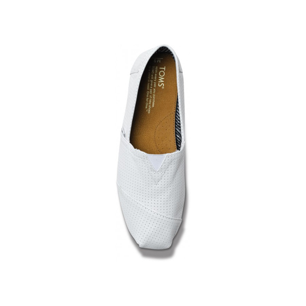 Toms Men White Perforated Leather Classics Outlet Online