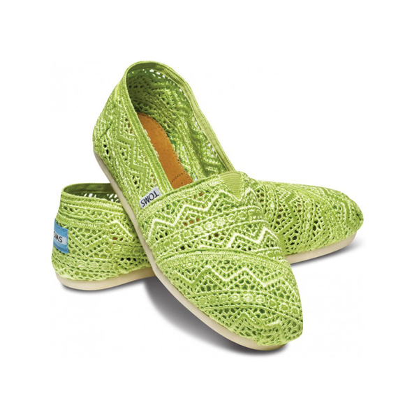 Toms Neon Lime Crochet Women Classics Outlet Online