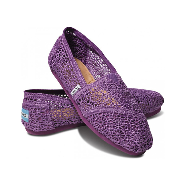 Toms Purple Crochet Women Classics Outlet Online