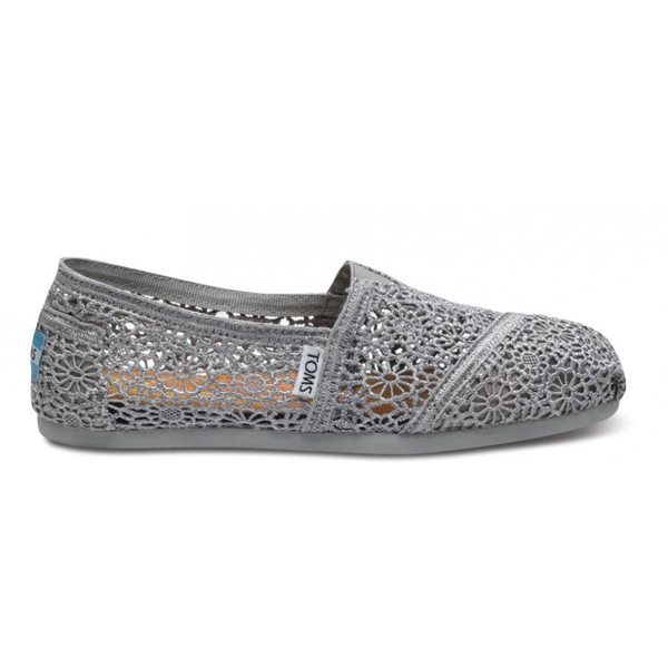 Toms Silver Crochet Women Classics Outlet Online