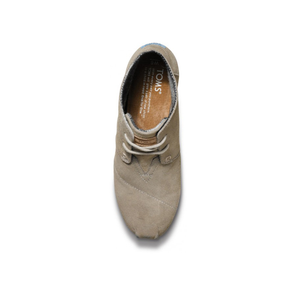 Toms Taupe Suede Women Desert Wedges Outlet Online