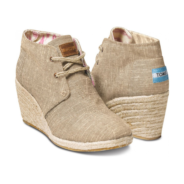 Toms Natural Burlap Women Desert Wedges Outlet Online