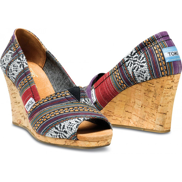 Toms Purple Lina Women Wedges Outlet Online